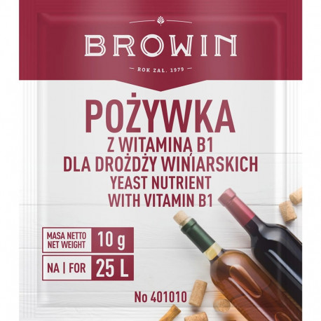 Browin Wine yeast nutrient with Vit. B1 401010, 10g, 25L, nitrogen and phosphorus compounds, ferment