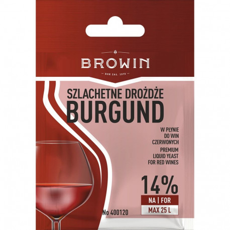 Browin veini pärm 400120, 20 ml, kuni 14% alkoholi, 5-25 L partii, vedel, punase veini valmistamisek