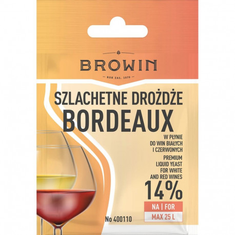 Bordeaux Liquid Wine Yeast 20ml BROWIN 400110 13-32°C 25L