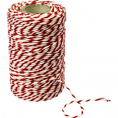 Browin 310205, cotton twine for meat tying, 55m, 240°C, white-red