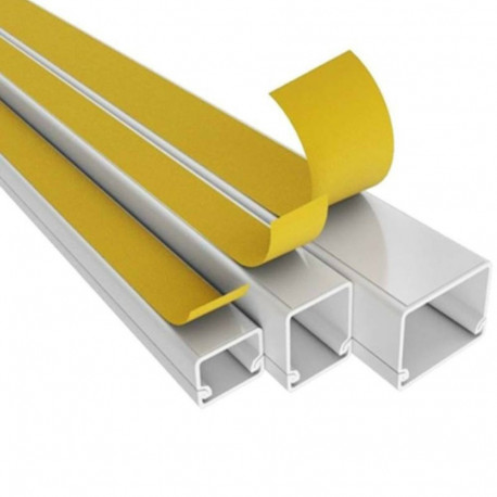 Kabeļu kanāls, ar līmlentu, balts 25x25, Gunsan