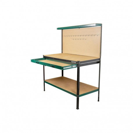 Rockforce metal workbench RF-01Y0320, 1550x1200x600 mm, 120 kg, 900 mm height, wooden tabletop, gree