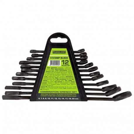 Combined Wrench Set, ForsLine, FL-5123MP, 6-22 mm, 12 pcs, carbon steel