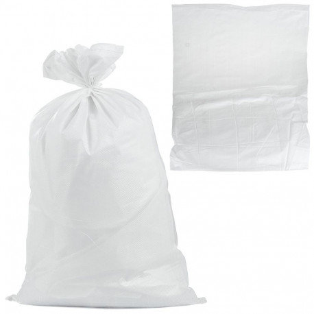 Geko woven polypropylene bag G71985A, 80x125cm, 80kg, white, durable, moisture resistant, reusable