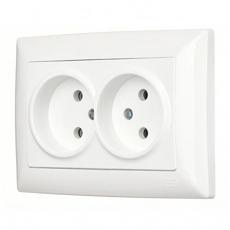 Dubultā kontaktligzda, Balta, 01281100-100149, GÜNSAN