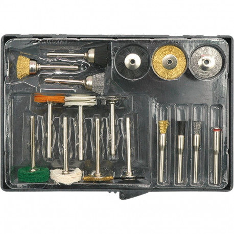Vorel 25411 Cleaning brush set, 17 pcs, 3.2 mm, for grinding and polishing