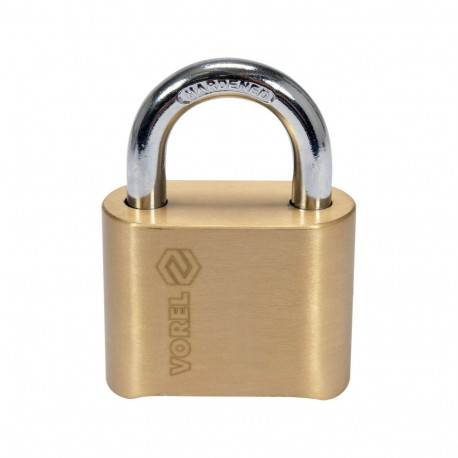 Vorel GRD 77612 padlock, 50mm, 4-digit code, brass body, steel shackle, 25mm