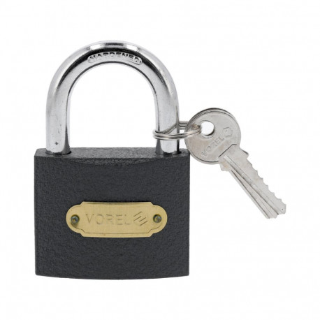 Vorel Padlock 77064, 63mm, cast iron, brass, 3 keys, GRD
