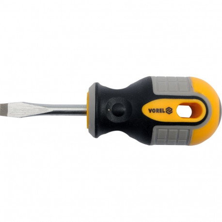 Vorel Screwdriver 60917, 6x38mm, flat tip, CRV 6150, universal, satin finish, PP TPR handle