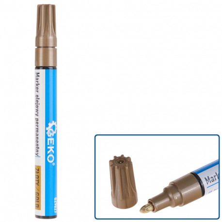 Gold permanent oil-based marker — for metal, glass, plastic, wood and rubber G29027 GEKO