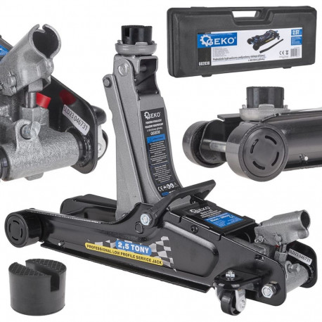Zema profila hidrauliskais servisa domkrats 2.5T pacelšanas augstums 80-365mm G02030, GEKO
