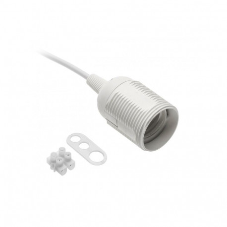 Gtv Socket E27 GZ-E27000-00, 220-240V, 60W, 16cm, 2x0.75mm², white, plastic