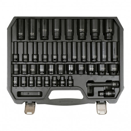 Yato Impact Socket Set YT-10555, 1/2" 12.7mm, 40pcs, CrMo SCM-440, AS-DRIVE, GRD Series