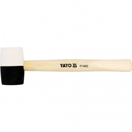 Double sided rubber mallet with wooden handle head 90×54 mm handle 341 mm 370 g YT-4602 Yato