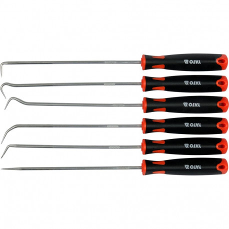Yato YT-08428 Pikkade konksude komplekt 6tk, 240mm, 40Cr, satiin, PP/TPR käepidemed