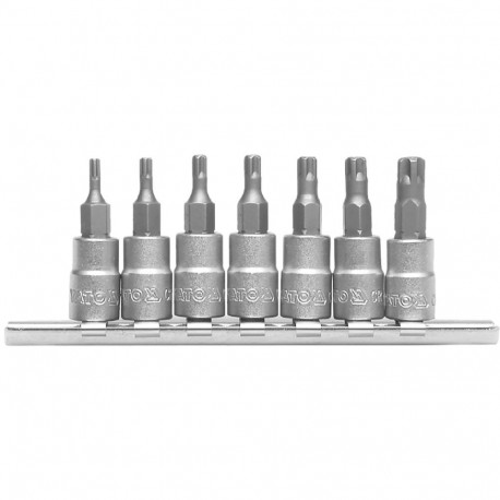 Yato YT-0461 Bit socket set, 7 pcs, 1/4", 35mm, TS10-TS40, Torx TR, CrV