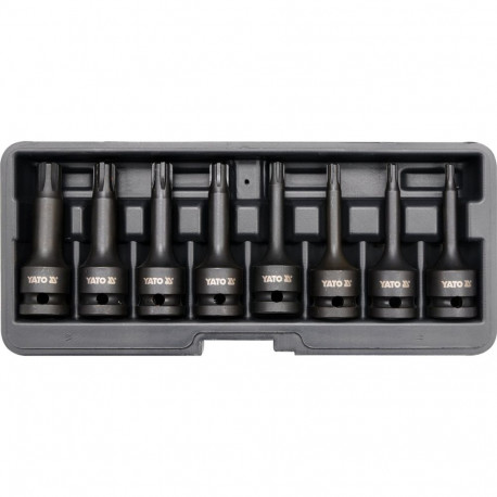 Yato YT-1068 löökmuciate komplekt Ribe, 8tk, 1/2", CrMo, 54 HRC, fosfaaditud