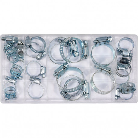 Yato hose clamp set YT-06782, 26 pcs, 16-40 mm, iron, galvanized