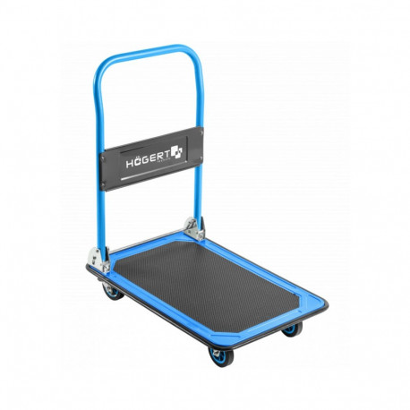 Hogert hand trolley HT7G556, 150kg, 730x470x830mm, 4 wheels, 2 fixed, 2 swivel with brake, TPR, anti