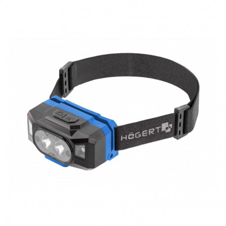 Hogert HT1E423 LED headlamp, 3.7V 1200mAh, 200lm, 6 modes, motion sensor, IPX4, power bank