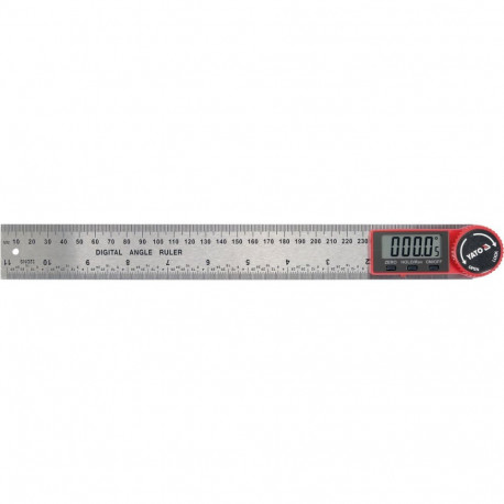 Yato YT-71004 digital angle ruler, 300mm, 0-360°, 0.05°, ±0.2°, LCD, steel, CR2032