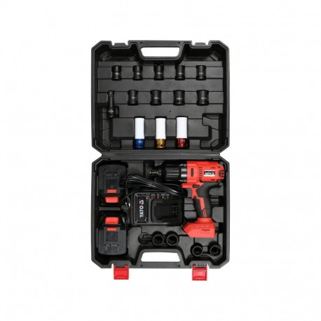 Yato Impact Tool Set YT-82807, 2x3Ah, 350/700Nm, 0-2600rpm, impact sockets, charger