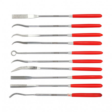 Yato YT-6145 Diamond needle file set 10pcs, 3x140x25mm, G150, steel, chrome plated, PVC handle
