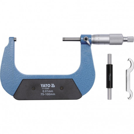 Yato YT-72303 micrometer, 75-100mm, ±0.01mm, 5-40°C, DIN 863, GRD, carbon steel