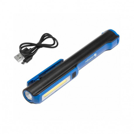 Hogert HT1E406 inspection torch, USB charging, 160 lm, 3 W, 1200 mAh, 2.5 h, magnetic, ABS