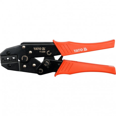 Yato Ratchet Crimping Pliers YT-2300, 220mm, 0.5-6mm2, 20~10AWG, carbon steel, blackened oxidized fi
