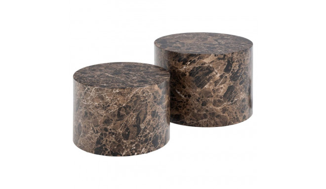 Diivanilauad DICE 2 tk, pruun marmor