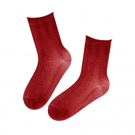 SOKISAHTEL EIRA punased sädelevad triibulised sokid 444