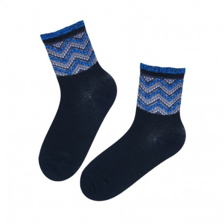 SOKISAHTEL ODETTE tumesinised puuvillased sokid 444