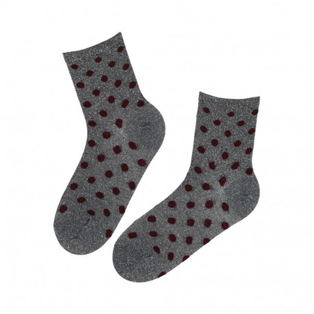 SOKISAHTEL ELMI hõbedased sädelevad bordoo täpilised sokid 444