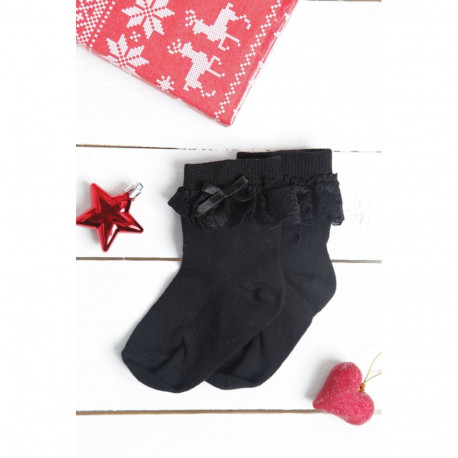 SOKISAHTEL LUISA mustad pitsiga sokid lastele 438, 439, 430