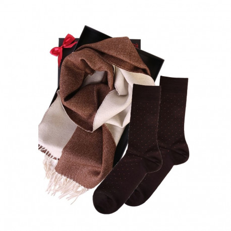 SOKISAHTEL Alpakavillast kahepoolse salli ja VEIKO sokkidega kinkekarp meestele 446, 452