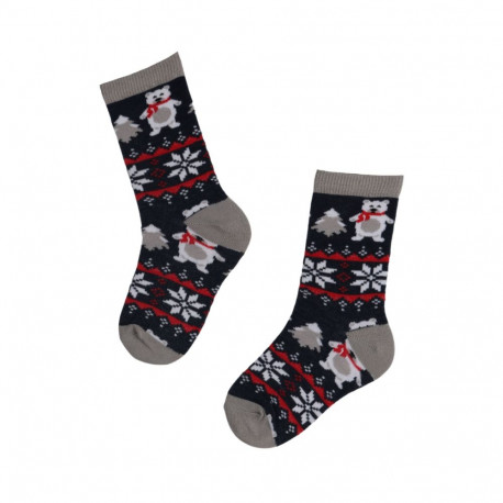 SOKISAHTEL BABY BEAR sinised jõulumustriga sokid lastele 438, 439