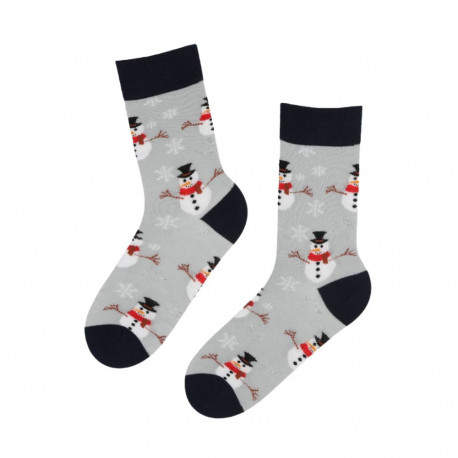 SOKISAHTEL SNOW FUN hallid lumememmedega puuvillased sokid 444