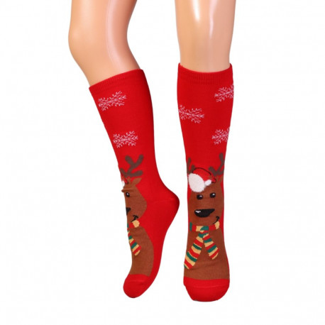 SOKISAHTEL NICHOLAS punased põhjapõdraga sokid lastele 438