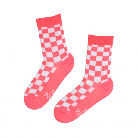 SOKISAHTEL PARIM ÕDE neoonsed ruudulised puuvillased sokid 444