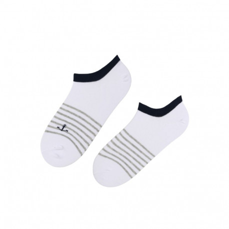 SOKISAHTEL CREW valged madalad puuvillased sokid 444