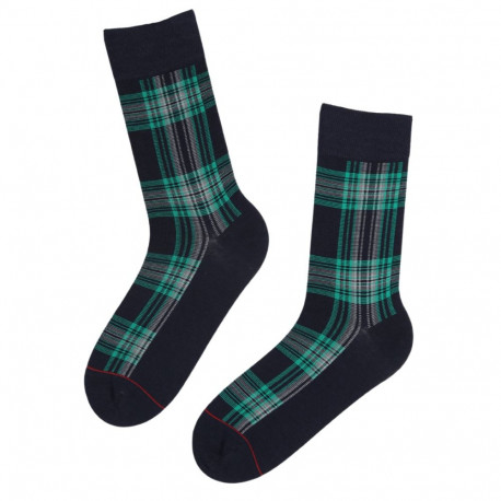 SOKISAHTEL CARL rohelise-triibulised puuvillased sokid meestele 446