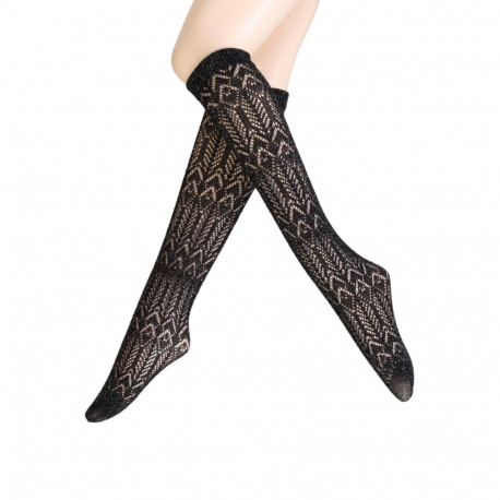 SOKISAHTEL Sarah Borghi GIULIA musta värvi sädelevad põlvikud 444