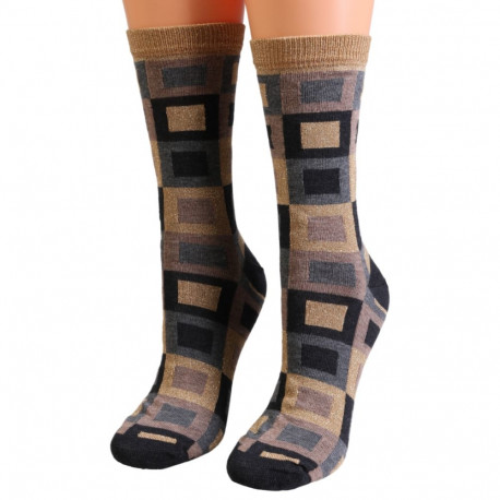 SOKISAHTEL Sarah Borghi ARIELLE kuldsed ruudulised sädelevad sokid 444