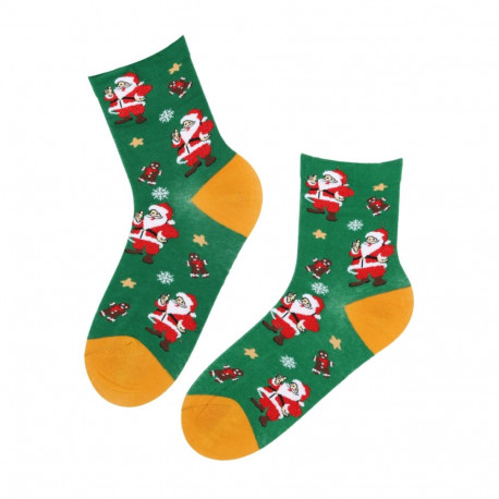 SOKISAHTEL HOLIDAY rohelised jõuluvanadega sokid 444