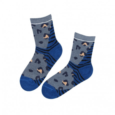 SOKISAHTEL SETT sinised loomamustriga soojad sokid 444