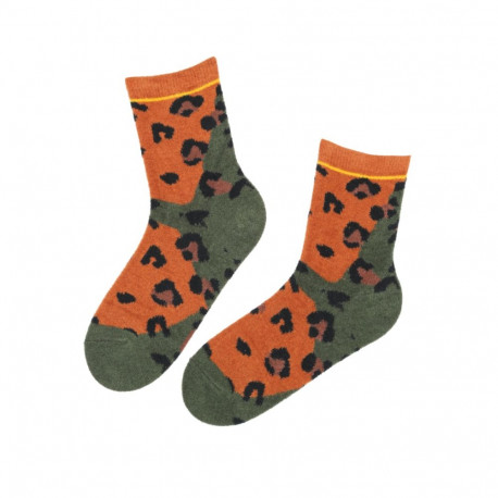 SOKISAHTEL SETT oranžid loomamustriga soojad sokid 444