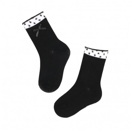 SOKISAHTEL RIHANDRA musta värvi pidulikud sokid lastele 438