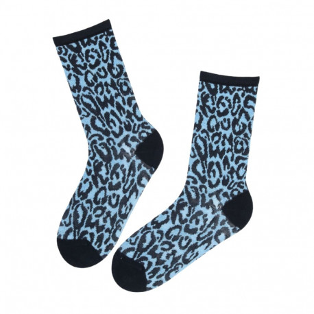 SOKISAHTEL RIINU sinised leopardimustriga villased sokid 444