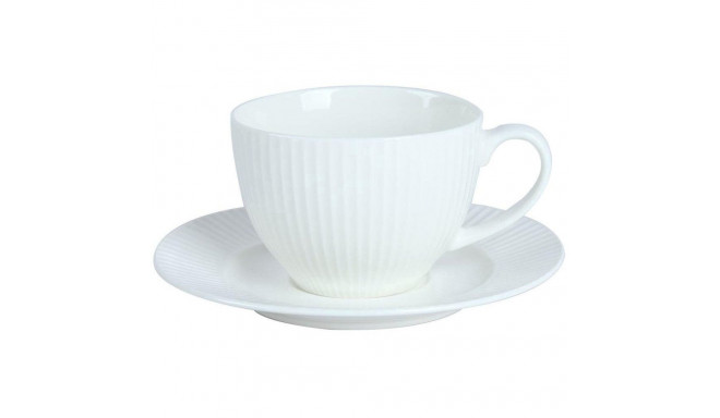 CUP AND SAUCER VERTIC LINE WHITE 240ML